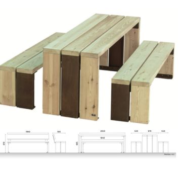 conjunto Picnic mesa y banquetas Acedo