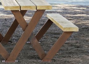 conjunto picnic mesa con banquetas rustic  instalados