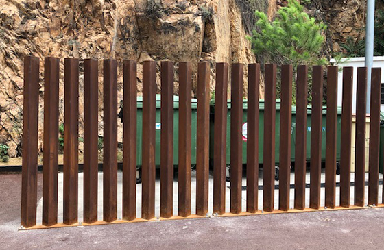 vallado modular corten instalado
