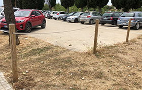 valla cord de madera instalada
